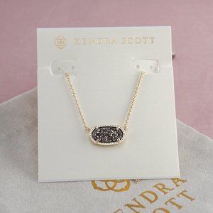 Kendra Scott Elisa Gold Pendant Necklace Platinum Drusy